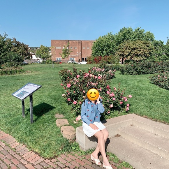 Floral Embellished Blue Women's Top cardigan - Picture 3 of 3